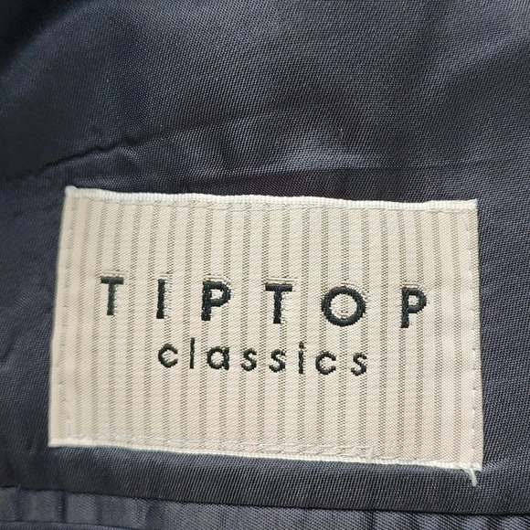 Tip Top Blazer Mens 42R Navy Blue Wool Blend Grad Career Formal Event Prom Work - Picture 13 of 16